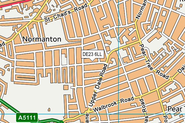 DE23 6LL map - OS VectorMap District (Ordnance Survey)