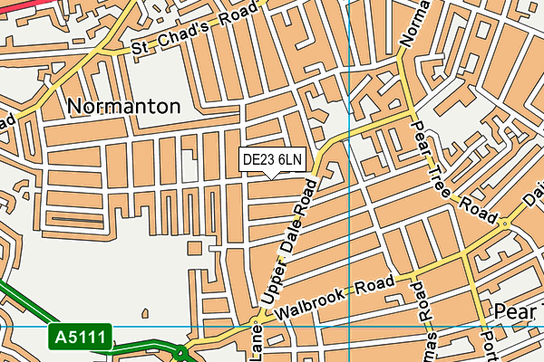 DE23 6LN map - OS VectorMap District (Ordnance Survey)
