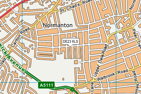 DE23 6LS map - OS VectorMap District (Ordnance Survey)