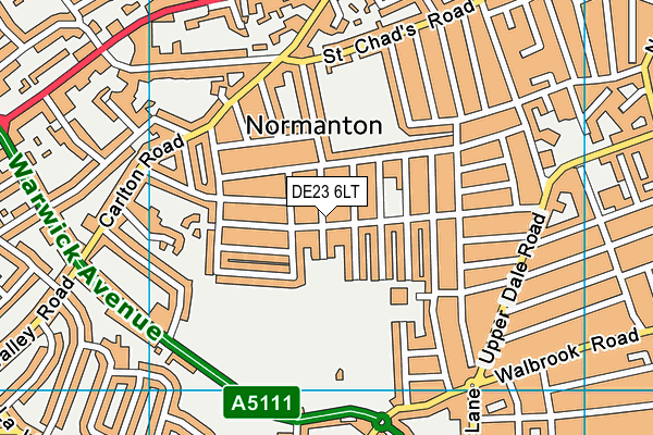 DE23 6LT map - OS VectorMap District (Ordnance Survey)