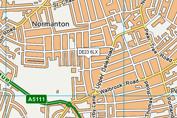 DE23 6LX map - OS VectorMap District (Ordnance Survey)