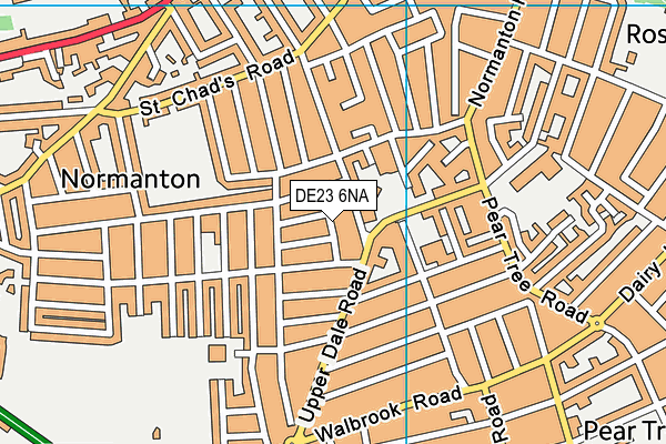 DE23 6NA map - OS VectorMap District (Ordnance Survey)