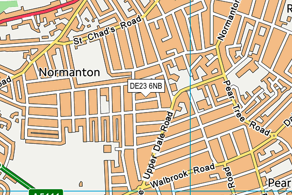 DE23 6NB map - OS VectorMap District (Ordnance Survey)