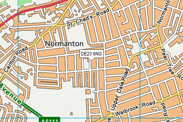 DE23 6NG map - OS VectorMap District (Ordnance Survey)