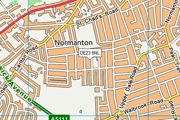 DE23 6NL map - OS VectorMap District (Ordnance Survey)