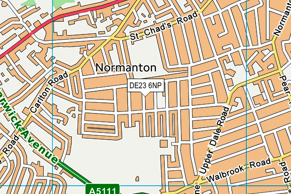 DE23 6NP map - OS VectorMap District (Ordnance Survey)