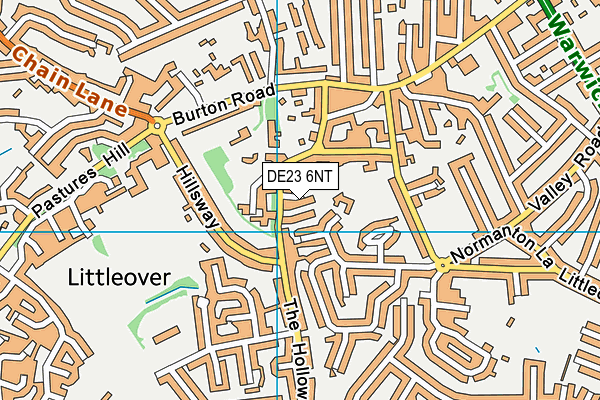 DE23 6NT map - OS VectorMap District (Ordnance Survey)