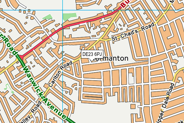 DE23 6PJ map - OS VectorMap District (Ordnance Survey)