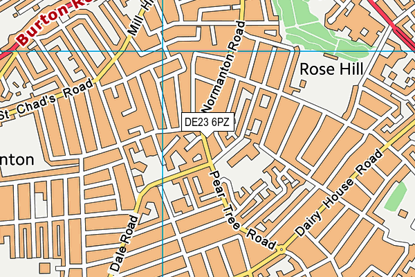 DE23 6PZ map - OS VectorMap District (Ordnance Survey)