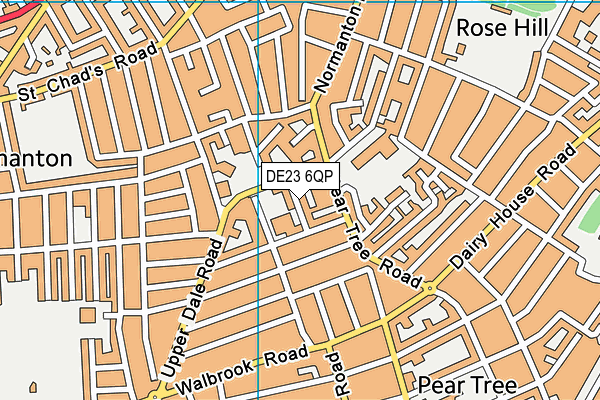 DE23 6QP map - OS VectorMap District (Ordnance Survey)
