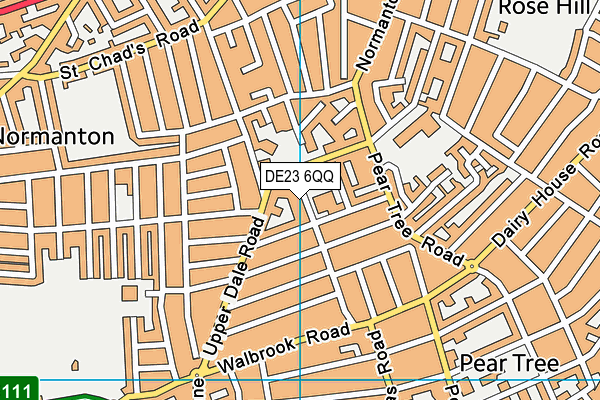 DE23 6QQ map - OS VectorMap District (Ordnance Survey)