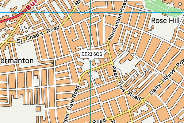 DE23 6QS map - OS VectorMap District (Ordnance Survey)