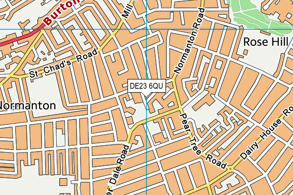 DE23 6QU map - OS VectorMap District (Ordnance Survey)