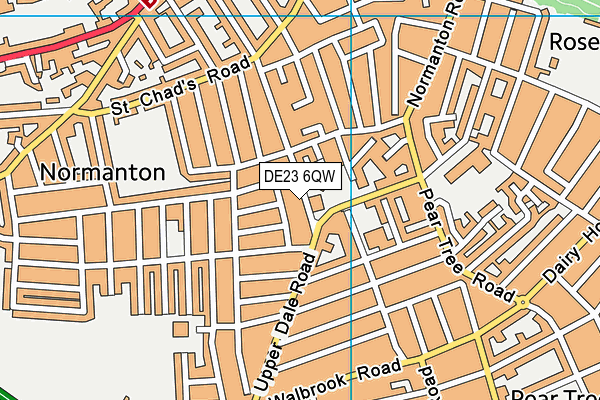 DE23 6QW map - OS VectorMap District (Ordnance Survey)