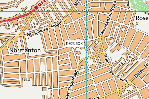 DE23 6QX map - OS VectorMap District (Ordnance Survey)