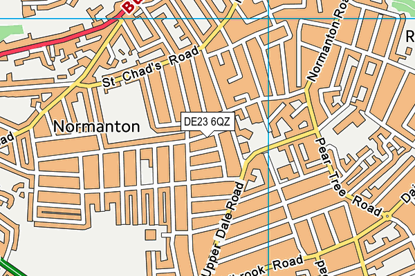 DE23 6QZ map - OS VectorMap District (Ordnance Survey)