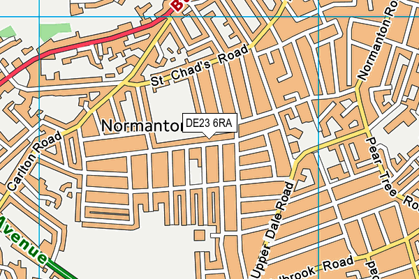 DE23 6RA map - OS VectorMap District (Ordnance Survey)