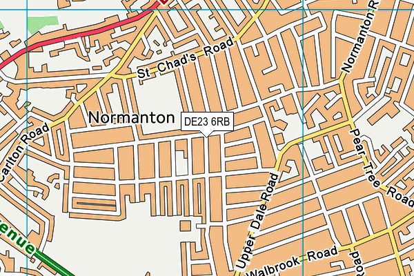DE23 6RB map - OS VectorMap District (Ordnance Survey)