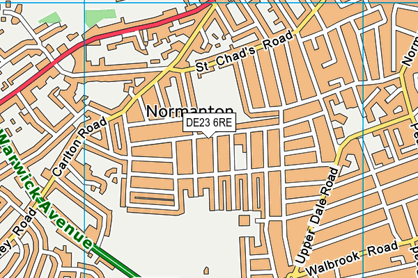 DE23 6RE map - OS VectorMap District (Ordnance Survey)