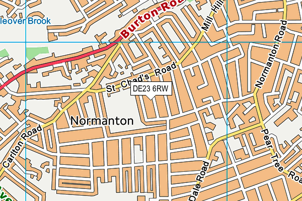 DE23 6RW map - OS VectorMap District (Ordnance Survey)