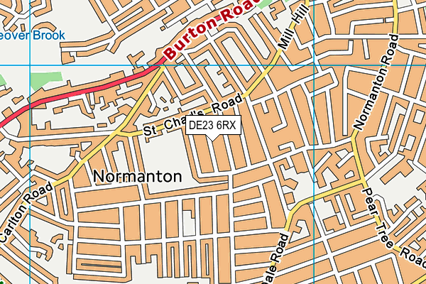 DE23 6RX map - OS VectorMap District (Ordnance Survey)