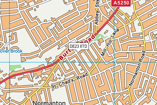 DE23 6TD map - OS VectorMap District (Ordnance Survey)