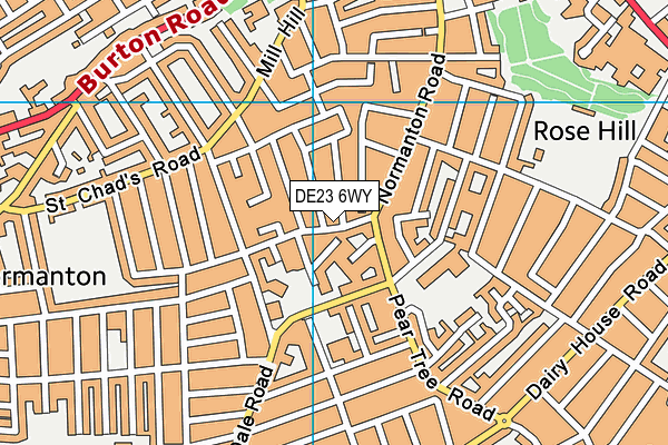 DE23 6WY map - OS VectorMap District (Ordnance Survey)