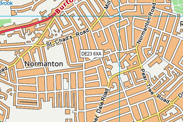 DE23 6XA map - OS VectorMap District (Ordnance Survey)