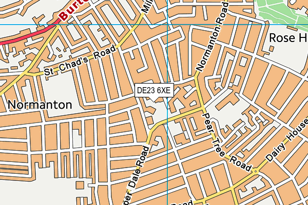 DE23 6XE map - OS VectorMap District (Ordnance Survey)