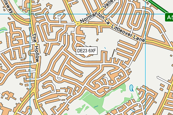 DE23 6XF map - OS VectorMap District (Ordnance Survey)