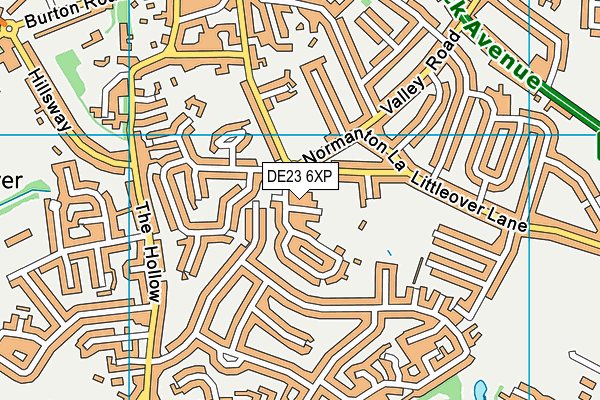 DE23 6XP map - OS VectorMap District (Ordnance Survey)