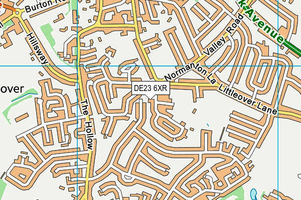 DE23 6XR map - OS VectorMap District (Ordnance Survey)