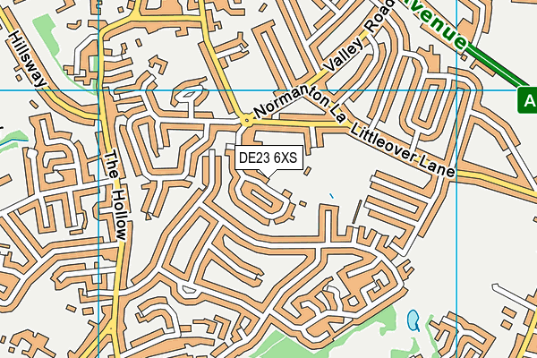 DE23 6XS map - OS VectorMap District (Ordnance Survey)