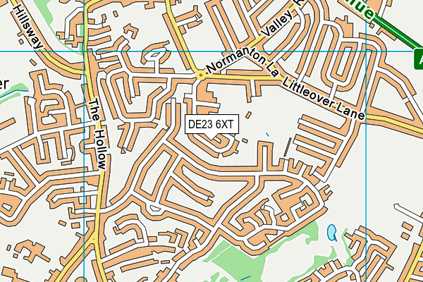 DE23 6XT map - OS VectorMap District (Ordnance Survey)