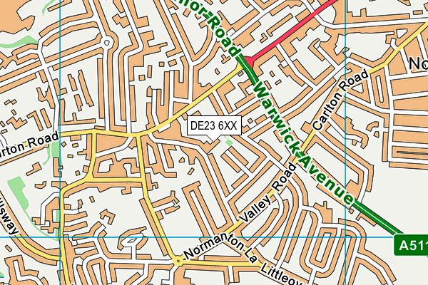 DE23 6XX map - OS VectorMap District (Ordnance Survey)