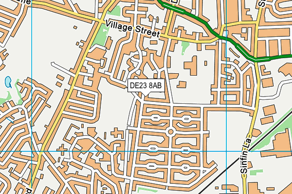 DE23 8AB map - OS VectorMap District (Ordnance Survey)