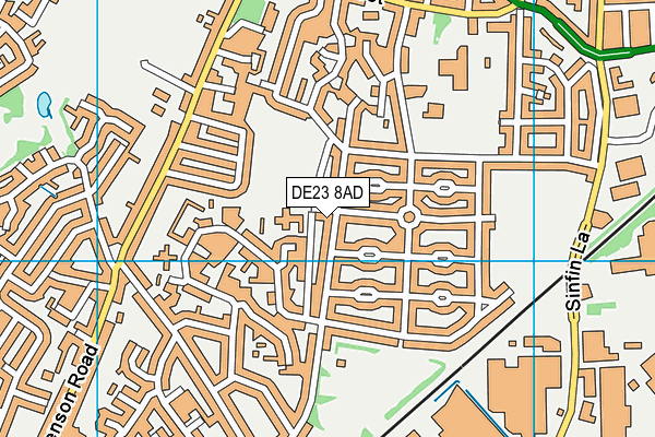 DE23 8AD map - OS VectorMap District (Ordnance Survey)