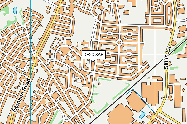 DE23 8AE map - OS VectorMap District (Ordnance Survey)