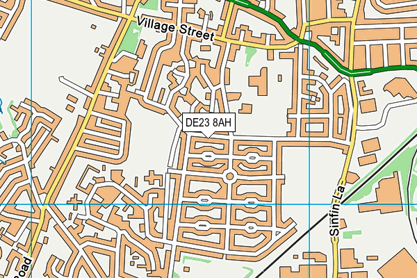 DE23 8AH map - OS VectorMap District (Ordnance Survey)