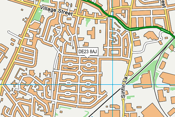 DE23 8AJ map - OS VectorMap District (Ordnance Survey)