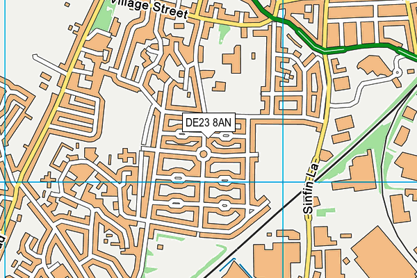 DE23 8AN map - OS VectorMap District (Ordnance Survey)