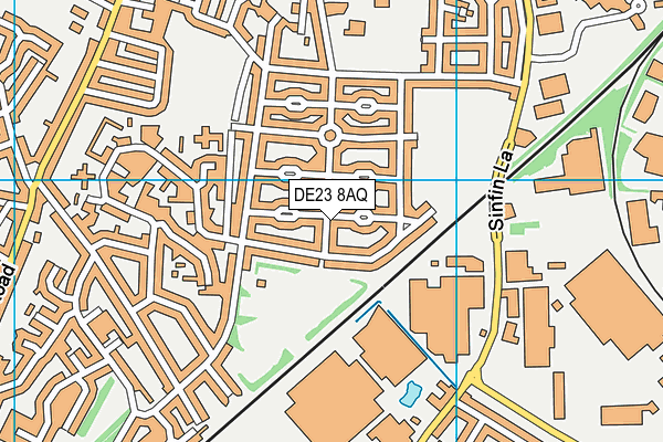 DE23 8AQ map - OS VectorMap District (Ordnance Survey)
