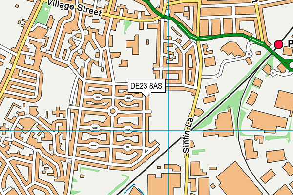 DE23 8AS map - OS VectorMap District (Ordnance Survey)