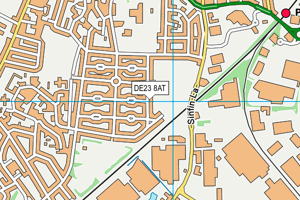 DE23 8AT map - OS VectorMap District (Ordnance Survey)
