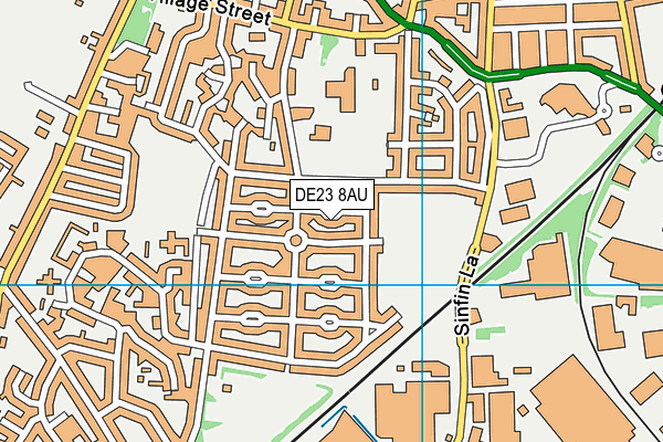 DE23 8AU map - OS VectorMap District (Ordnance Survey)