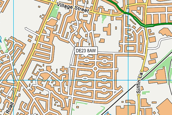 DE23 8AW map - OS VectorMap District (Ordnance Survey)