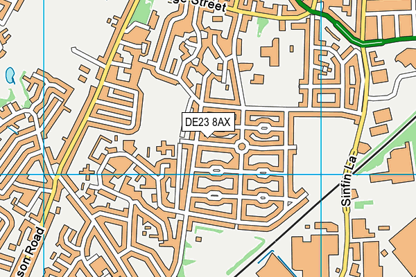 DE23 8AX map - OS VectorMap District (Ordnance Survey)