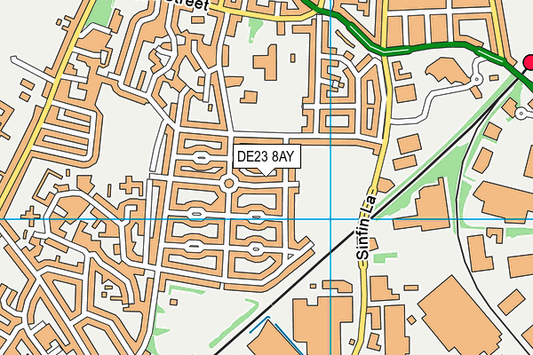 DE23 8AY map - OS VectorMap District (Ordnance Survey)