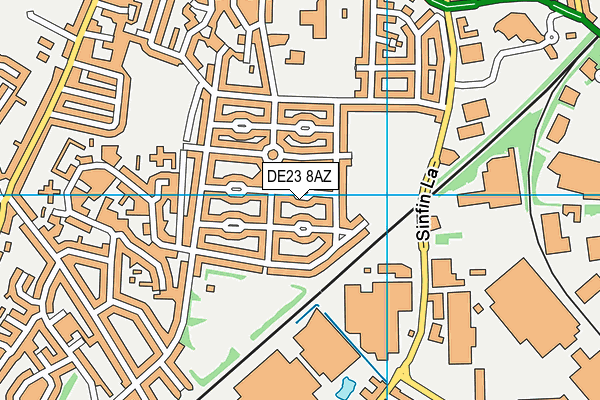 DE23 8AZ map - OS VectorMap District (Ordnance Survey)