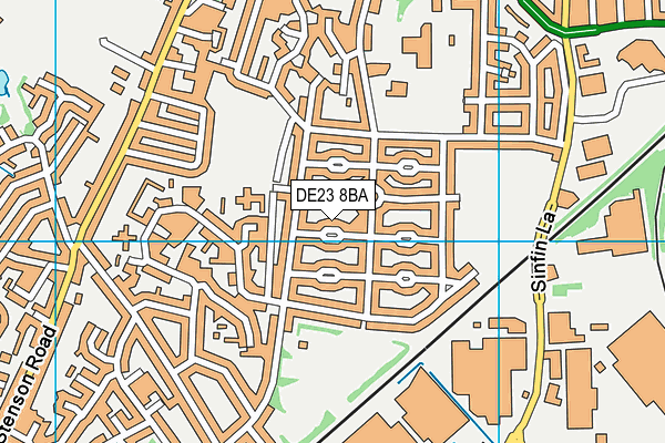 DE23 8BA map - OS VectorMap District (Ordnance Survey)